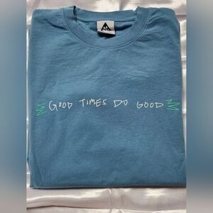 NWT Wasted Collective Good Times Do Good Teal Short Sleeve Crewneck T-Shirt M